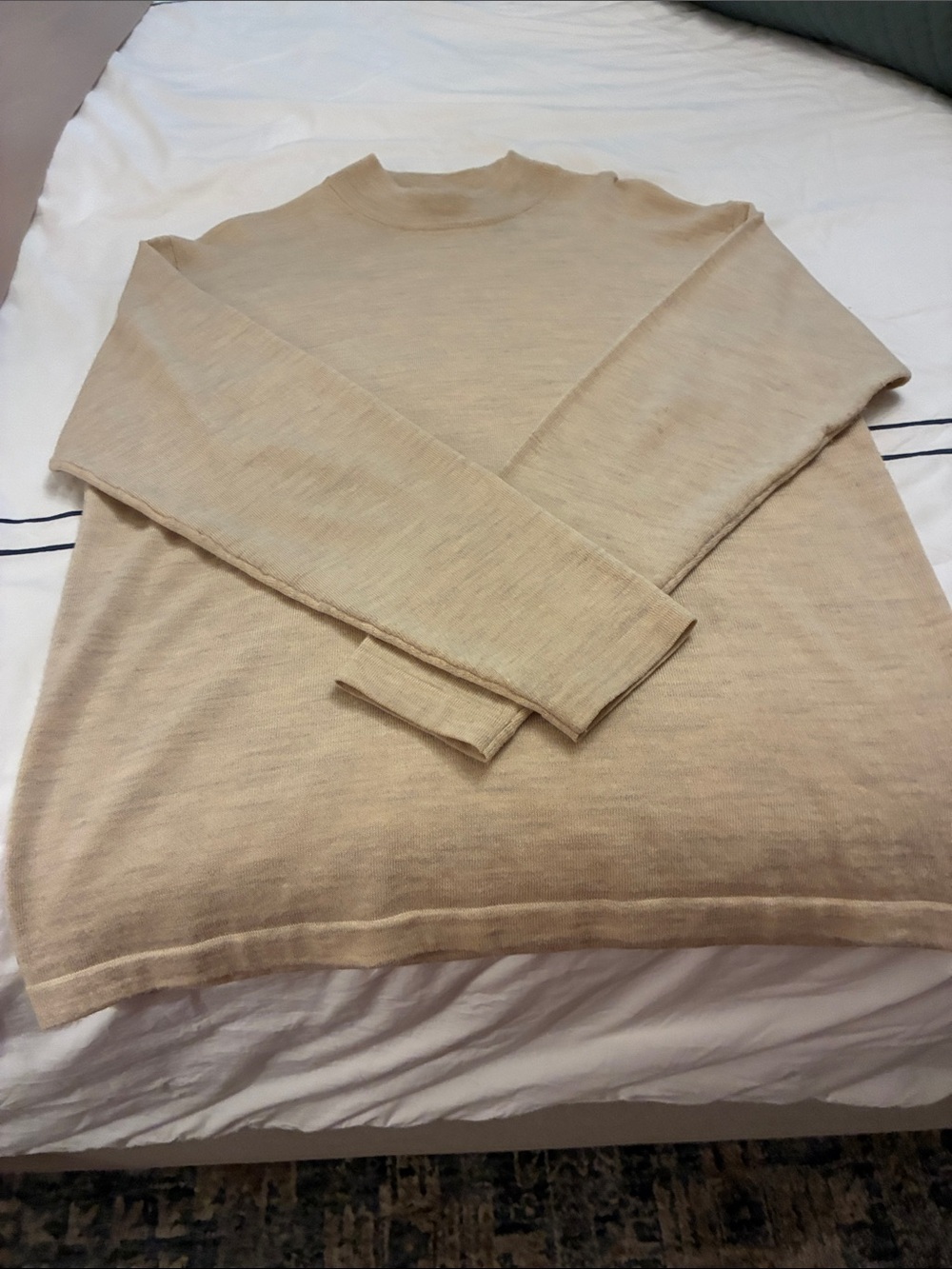 Men's Clairborne Vintage Merino Wool Mock Turtleneck Sweater - Oatmeal